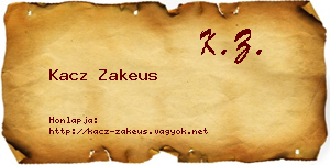 Kacz Zakeus névjegykártya